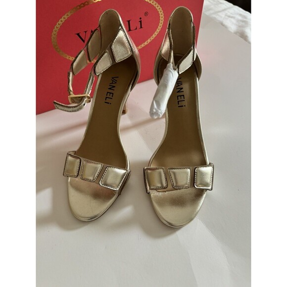 Vaneli Brooke Gold Metallic Women’s Heel Size 5 New In Box $126 - Picture 2 of 5